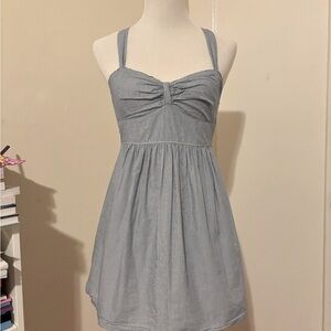 Hollister sundress blue mini striped cross back medium mini dress